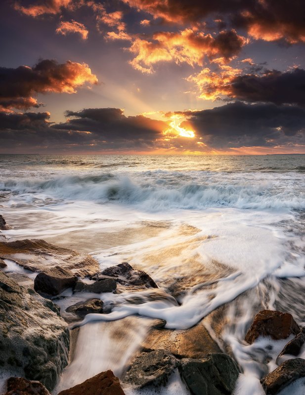 clouds, coast, colors, fineart, landscape, light, lights, mood, morning mood, rocks, sea, seascape, sky, sun, sunrise, waves Краски и светы фото превью
