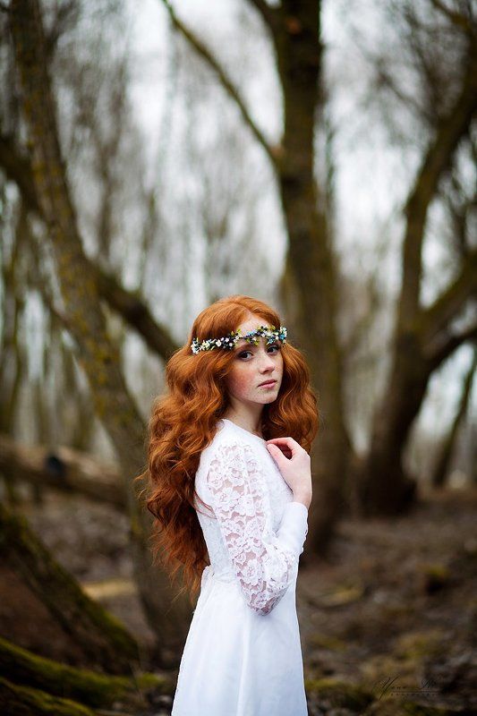 девушка, нежность, рыдая, веснушки, весна, венок, цветы Маргарита фото превью