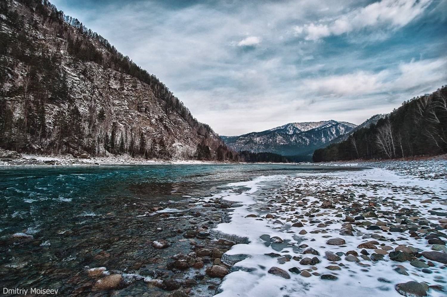 горы, вода, лес, зелень, голубая вода, голубое небо, горный, алтайский край, красота, вода, небо, природа, снег, зима, DMITRIY MOISEEV