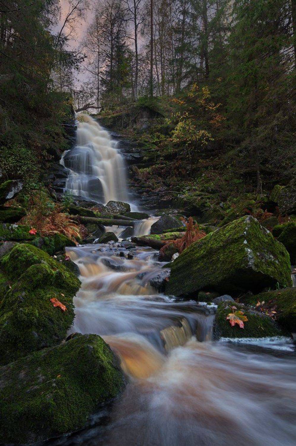 водопад, карелия, рассвет, Alex Darkside
