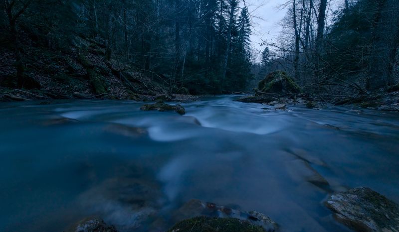 горы, кавказ, вечер, река, мезмай, март, 2016 Вечер на реке Мезмай фото превью