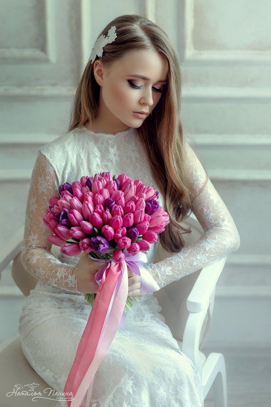 девушка, букет, невеста Кристина фото превью