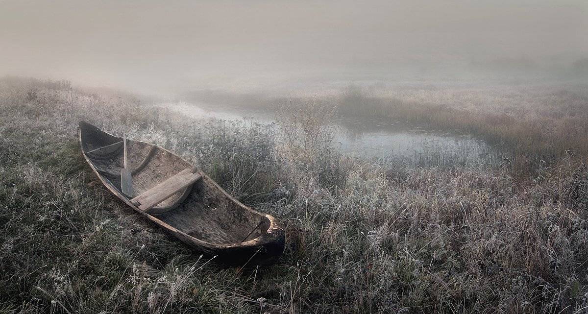 пейзаж, лето, старая лодка, ботник, Нижегородская область, Керженец, Александр Бархатов