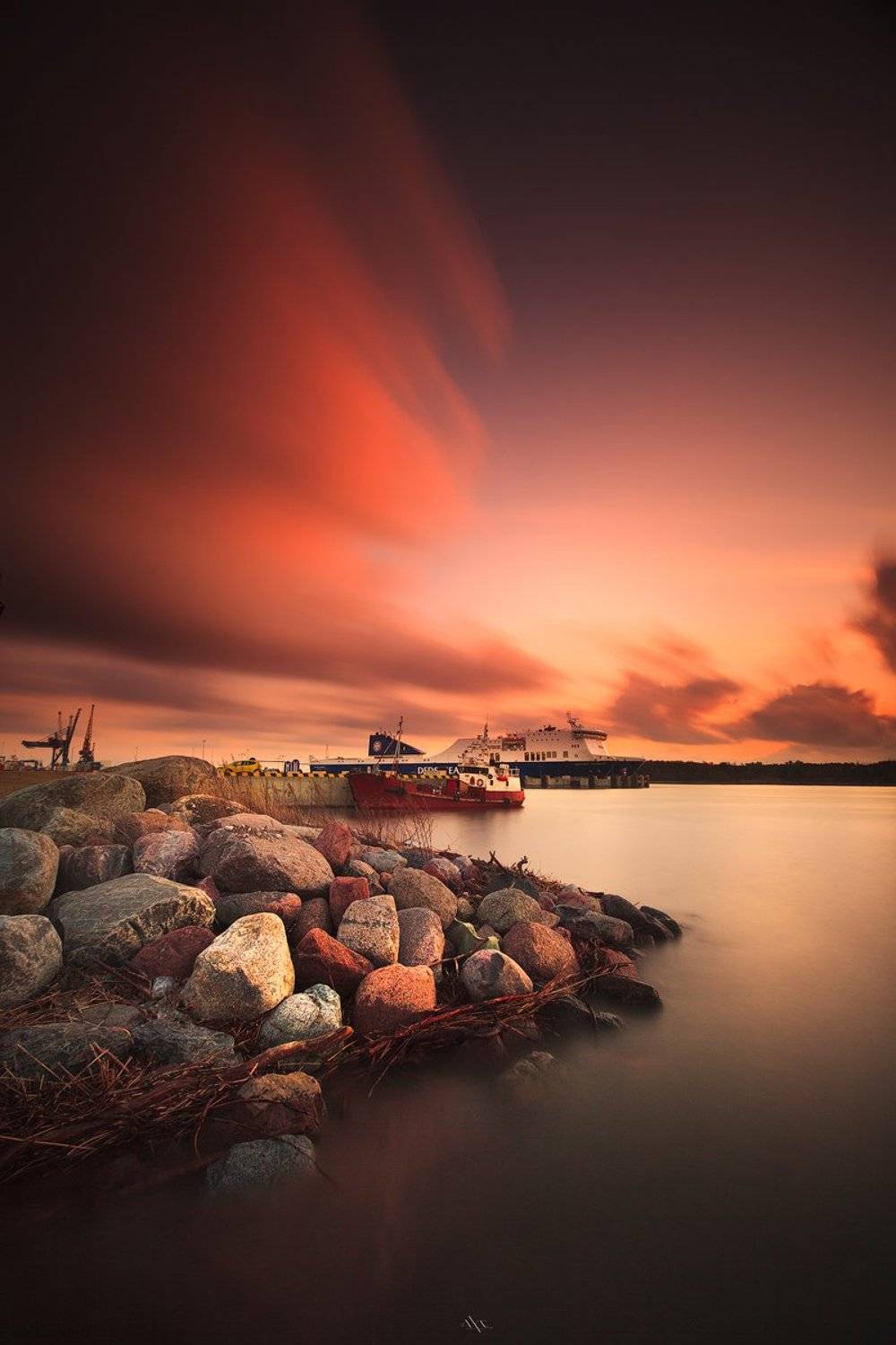Klaipeda, Lithuania, Long exposure, Port, Sunset, Руслан Болгов (Axe)