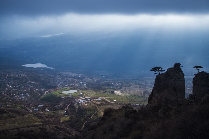 Крым, Лучистое, Март 2016, Весна Косые лучи заходящего солнца фото превью