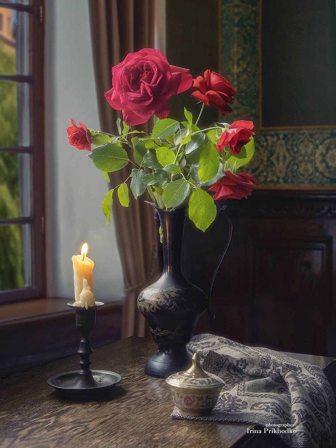 натюрморт, винтажный, цветы, букеты, садовые розы, Приходько Ирина