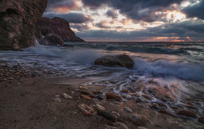 севастополь, крым, seascape, пейзаж, crimea, landscape, морской пейзаж, фиолент, закат Вечер у моря фото превью