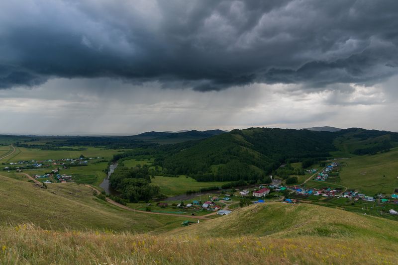 Вид на деревню Наурузово, Учалинский район, Башкортостан фото превью