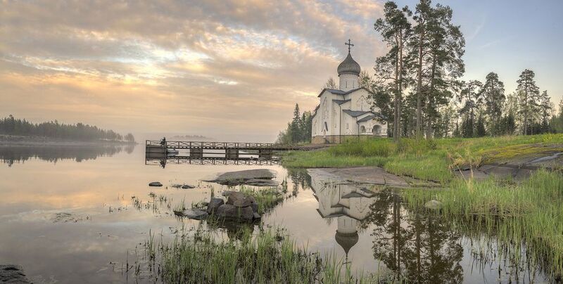 валаам, весна, озеро, остров, монастырь, церковь  фото превью