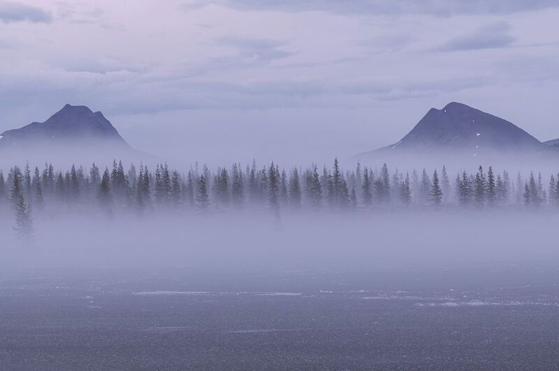 Туманный вечер на озере Момонтай фото превью