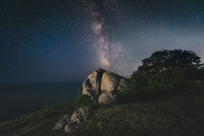 млечный путь, лисья бухта, крым, курортное, звезды, небо Млечный путь под Лисьей Бухтой фото превью