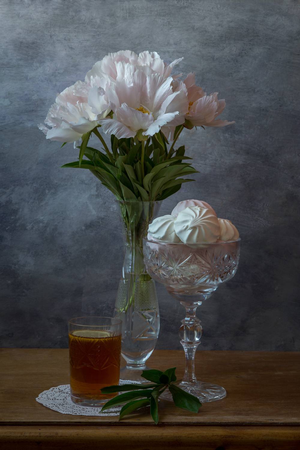 пионы, чай, зефир, лимон, ваза, Алексеев Сергей