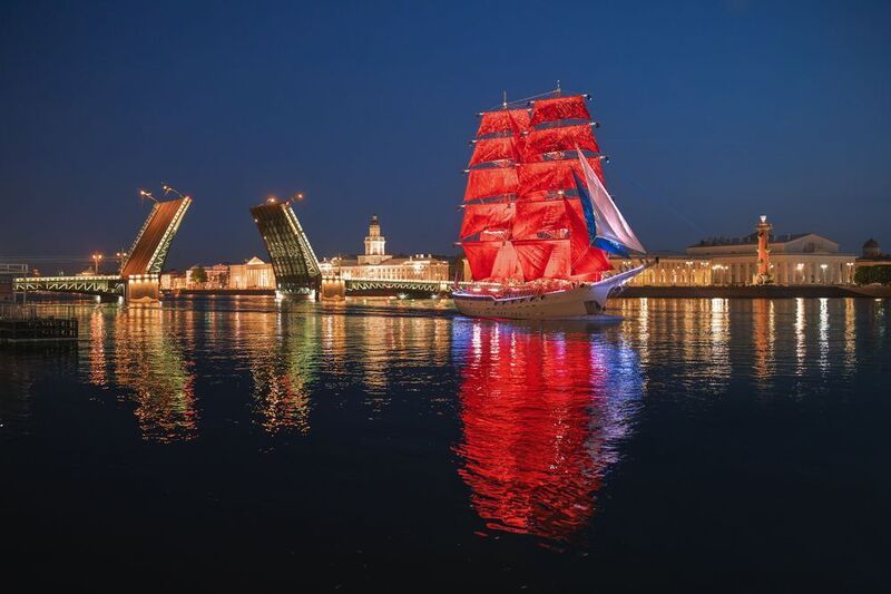 питер, петербург, спб, ночь, дворцовая, нева, белыеночи, парусник, корабль, река, город, лето Репетиция Алых Парусов - 2025 фото превью