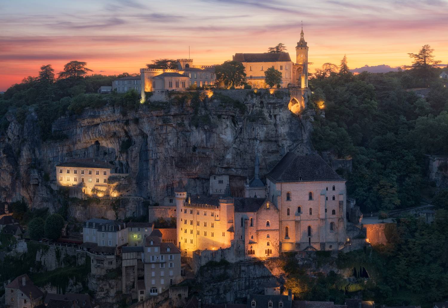 франция, рокамадур, закат, рассвет, вечер, утро, восход, замок, крепость, скалы, обрыв, аббатство, монастырь, окситания, france, rocamadour, sunset, sunrise, sun, evening, abbey, town, bordeaux, dordogne, occitane, Эрнест Вахеди