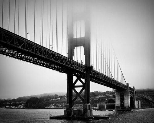 Heavy fog over Golden Gate Bridge