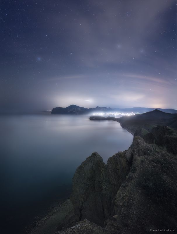 крым, ночь, коктебель, кара-даг, астропейзаж, море, горы, фототуры, роман любимский  фото превью