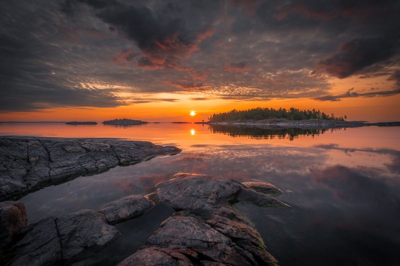 ладожские шхеры, пейзаж, восход Загадочный рассвет фото превью