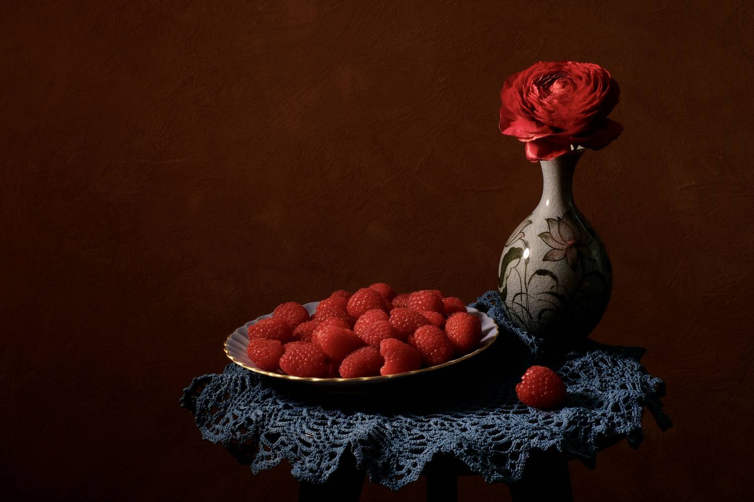 Still life, Raspberry, Red, Colors, Flower, Mood, Натюрморт, Малина, Ягоды, , Svetlana Povarova Ree