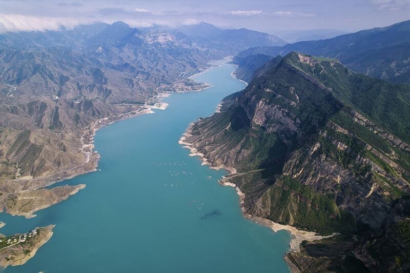 Ирганайское водохранилище с высоты фото превью