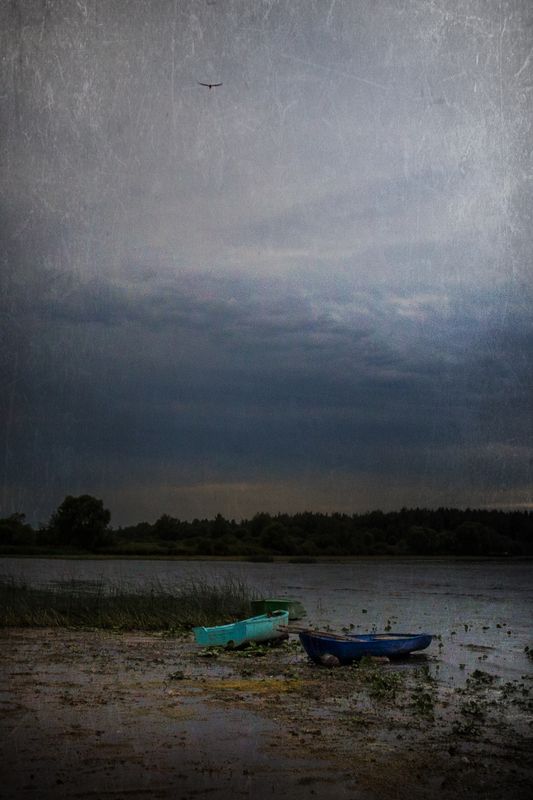 ярославская область, волга, солоница, лодки, непогода На волжских берегах фото превью