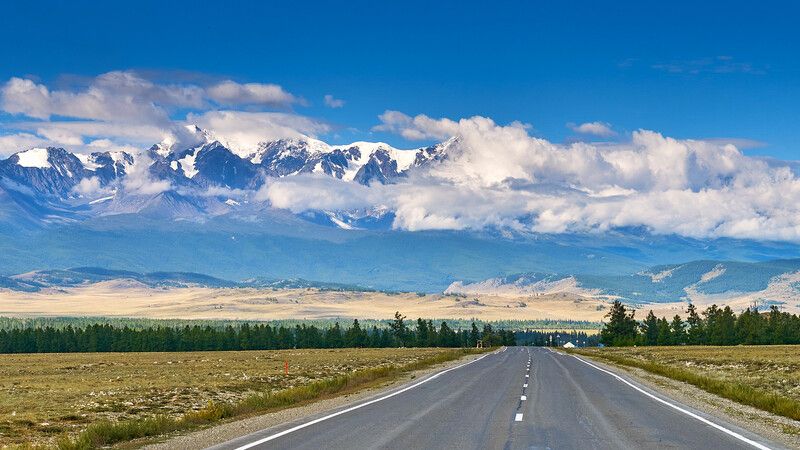 пейзаж, горы, дорога, облака, Горный Алтай  Надо ехать  фото превью