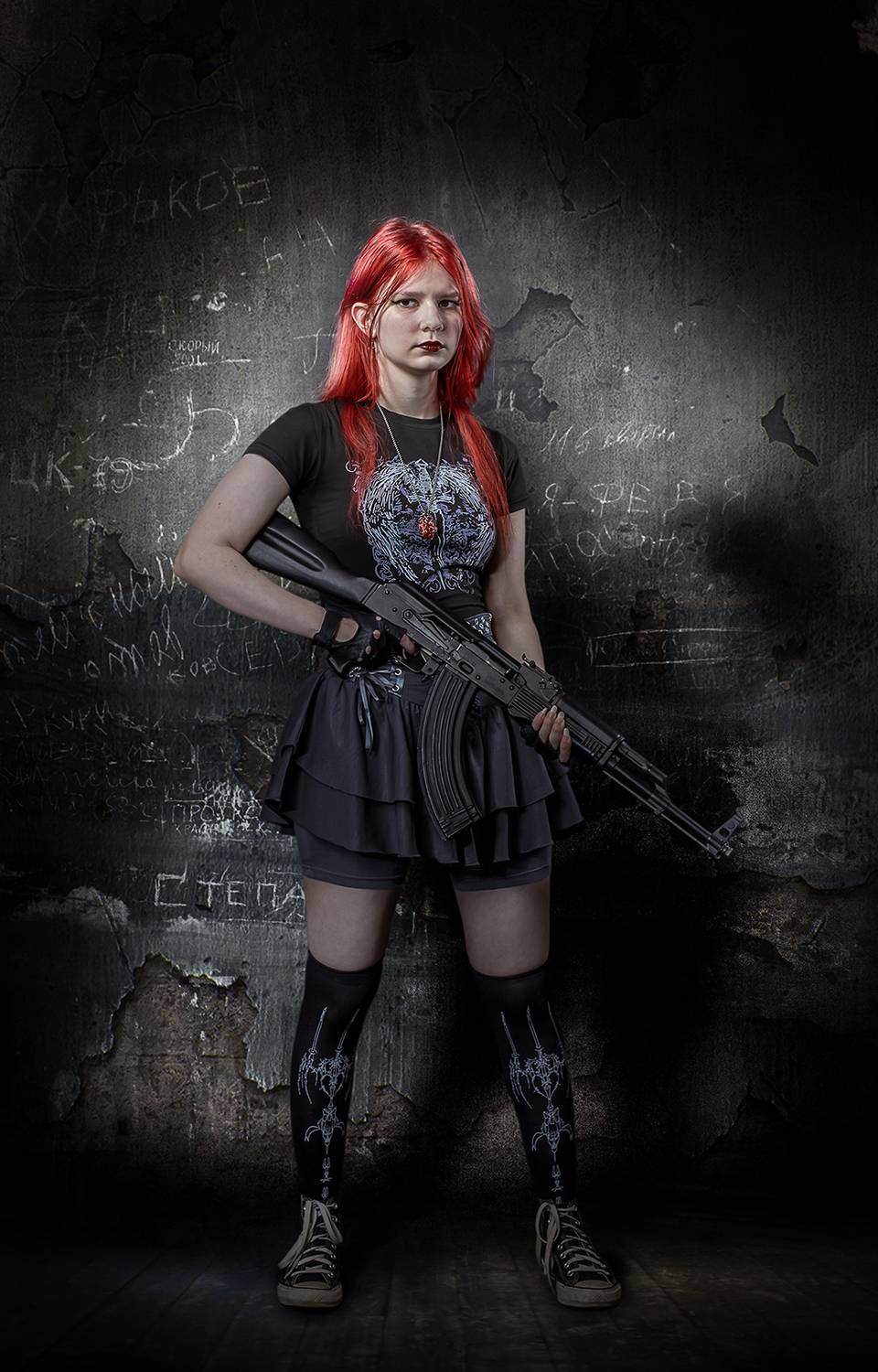 девочка, автомат калашникова, увеличенный магазин., Соломатин Борис