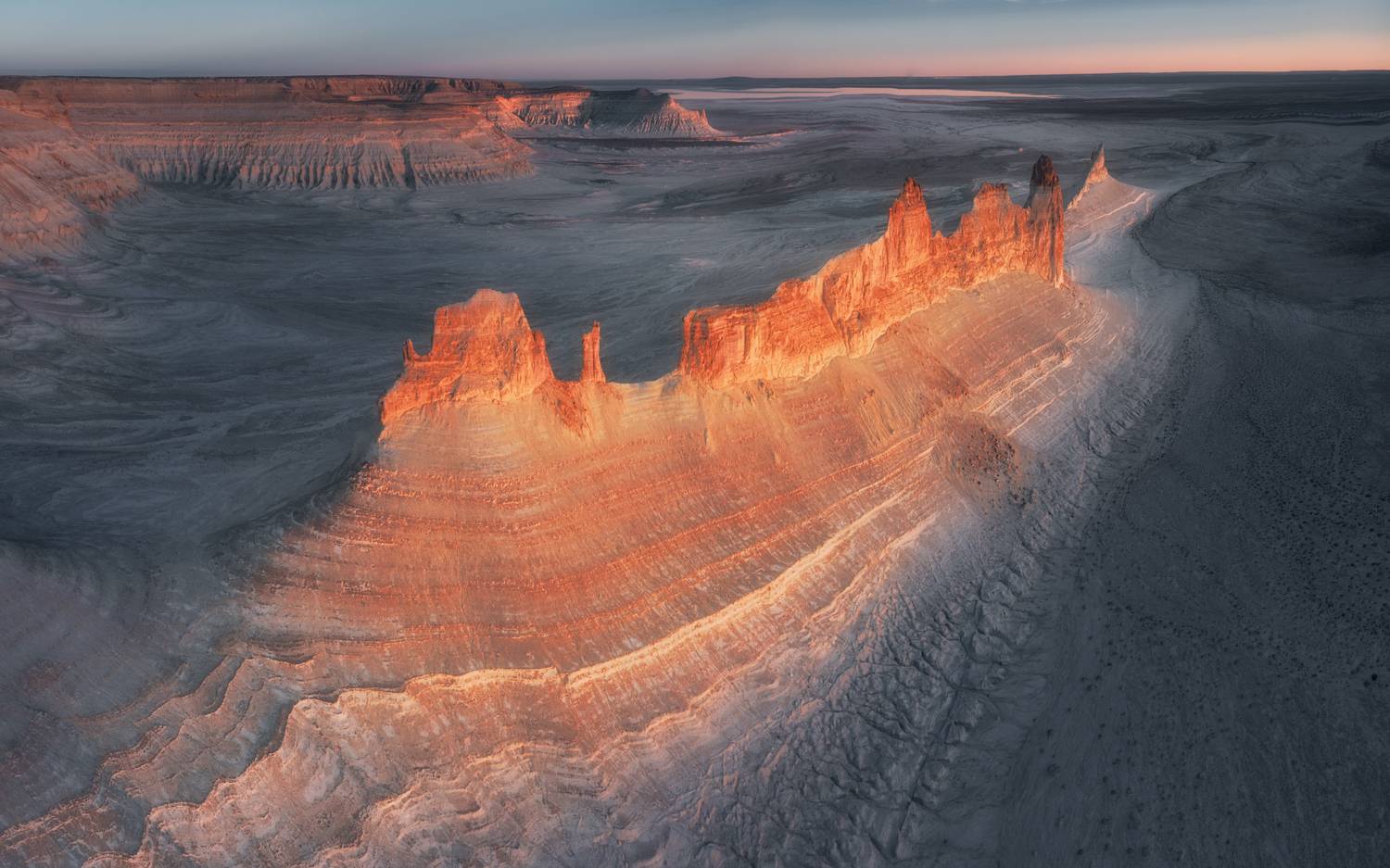 Казахстан Мангистау Мангышлак Босжира плато_Устюрт закат вечер, Шишкин Дмитрий