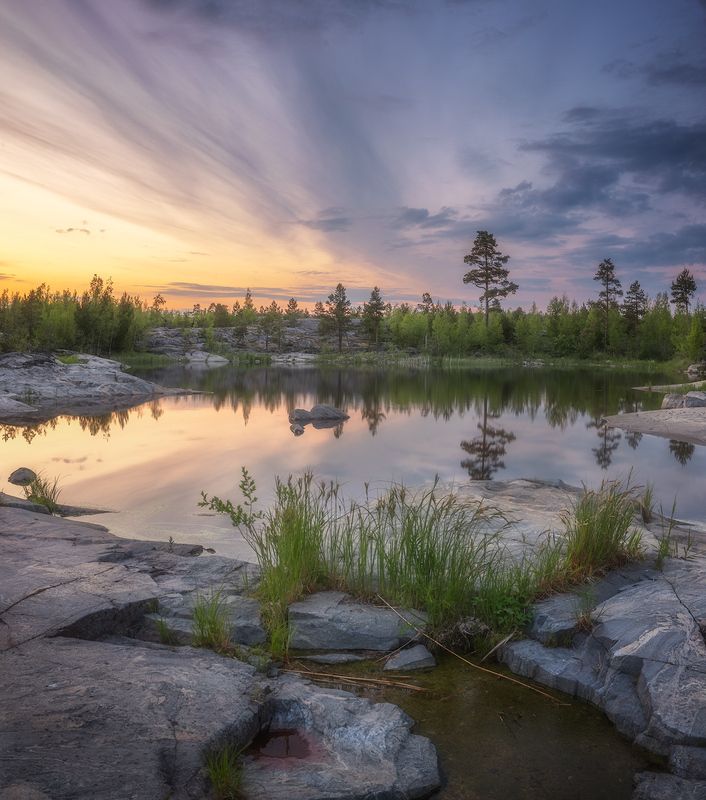 карелия, ладога, шхеры, закат, лето *** фото превью