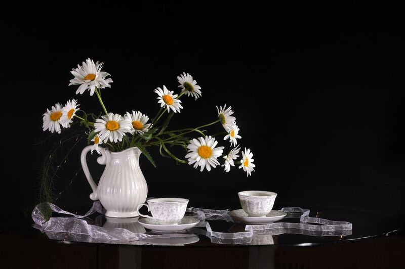 Чай с ромашками фото превью