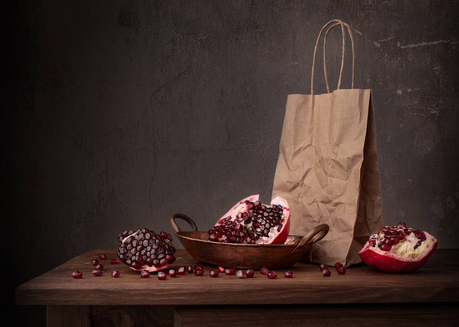 Still life, Pomegranate, light, colors, texture, Maria Margareth Perfoncio
