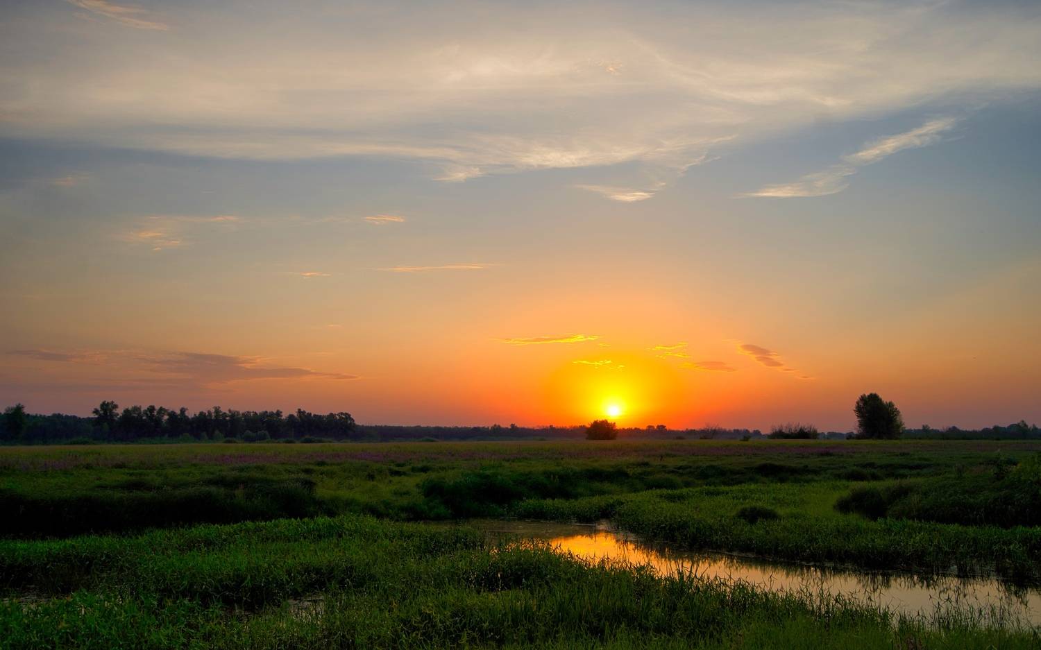 пейзаж, природа, рассвет, Виктор Ястребов