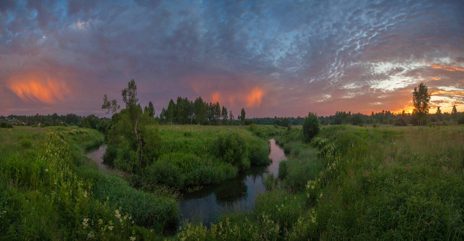 река, рассвет , лето , поле , лес, Свистков Александр