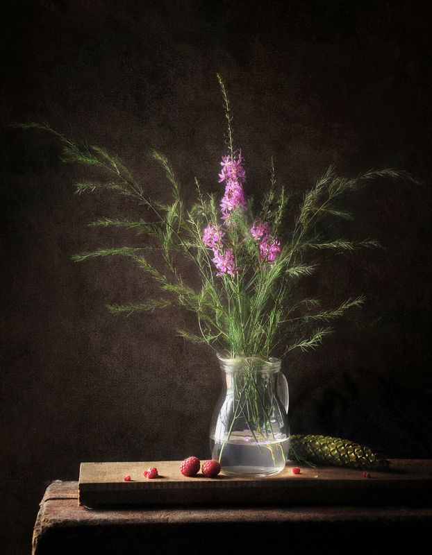 натюрморт, малина, лес, букет, холодок, лето Дыхание лесной прохлады  фото превью