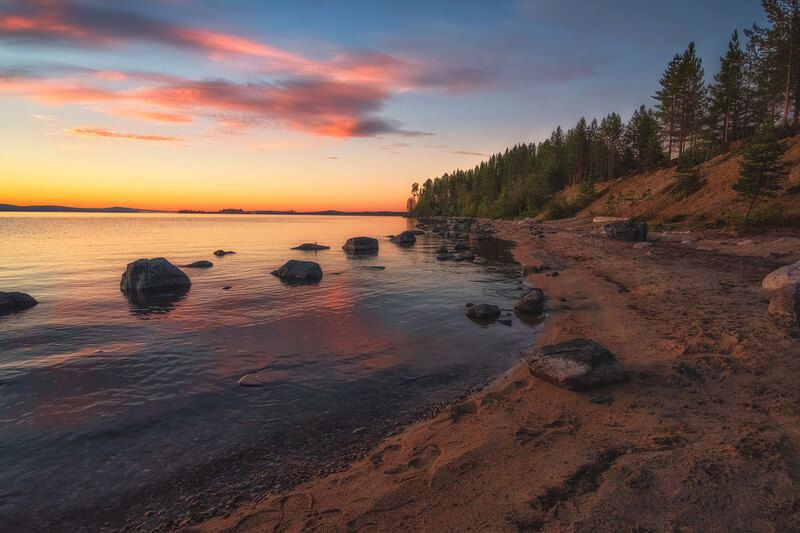 Рассвет на Колвицком озере. фото превью