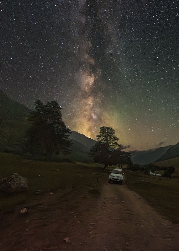 астрофото, астрофотография, ночь, астрономия, астропейзаж, кавказ, млечный путь, звезды, ночное небо, night, nightphotography, stars, milkyway, longexposure Путь домой фото превью
