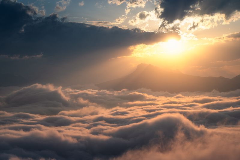 осетия, горы, рассвет, пейзаж  фото превью