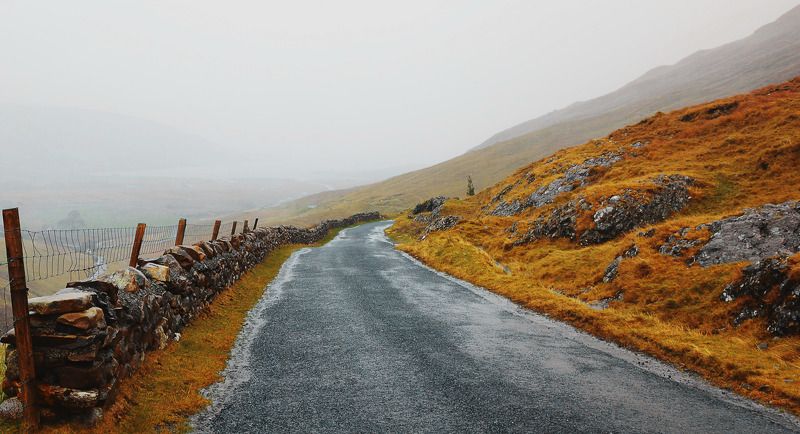 туман, дорога, Ирландия Rusty фото превью
