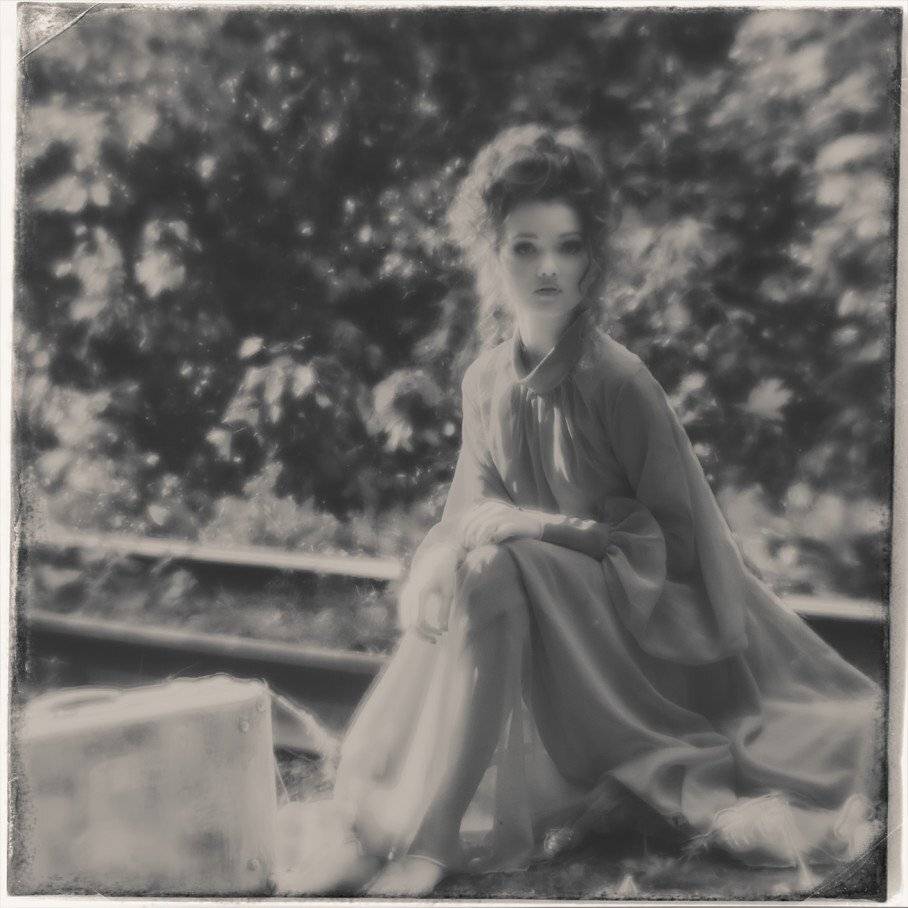 девушка, портрет, винтаж, монохром, монокль, valeko