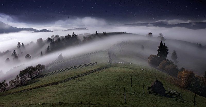 звезды, карпаты, ночь, туман *** фото превью