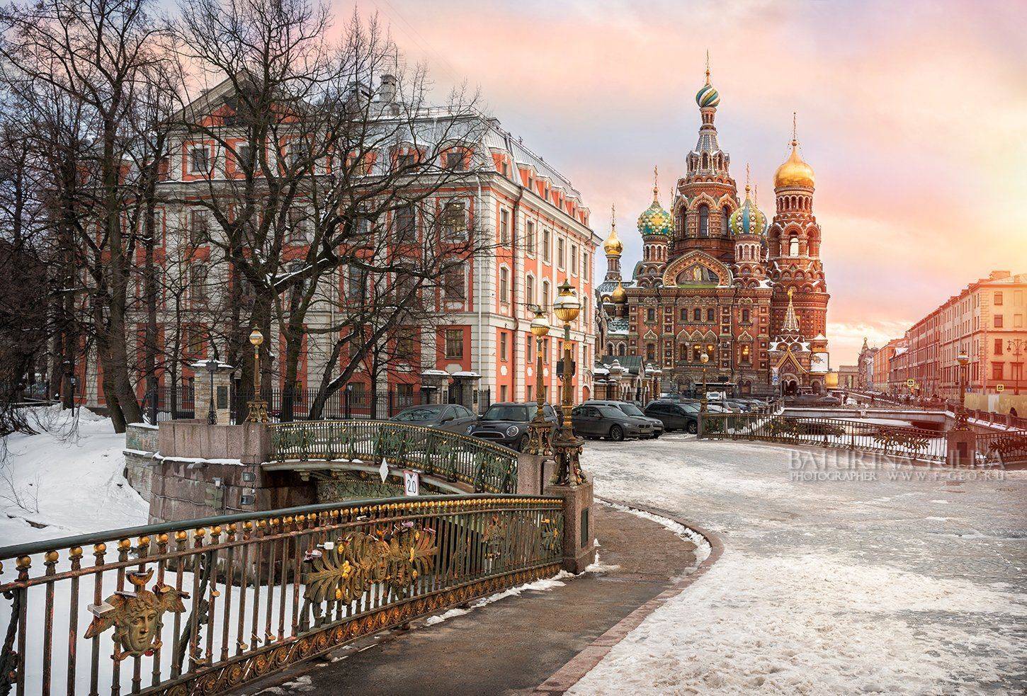 Санкт-Петербург, Спас на Крови, вечер, город, закат, архитектура, зима, снег, собор, Юлия Батурина