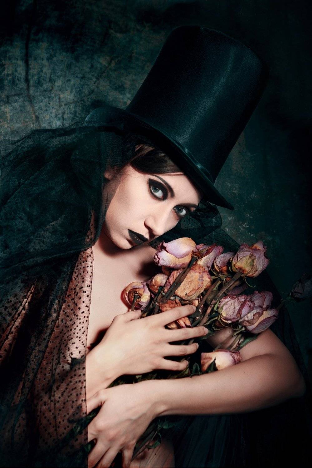 Автопортрет, Девушка, Портрет, Розы, Цветы, Шляпа, Наталья Голубева