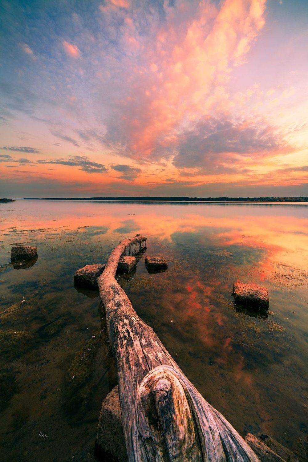 Curoniain gulf, Lithuania, Reflection, Sunset, Руслан Болгов (Axe)