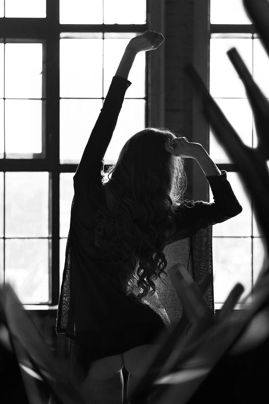 ню, девушка, нижнее белье, длинные волосы, фотостудия,nude, woman, lingerie, long hair, studio  фото превью