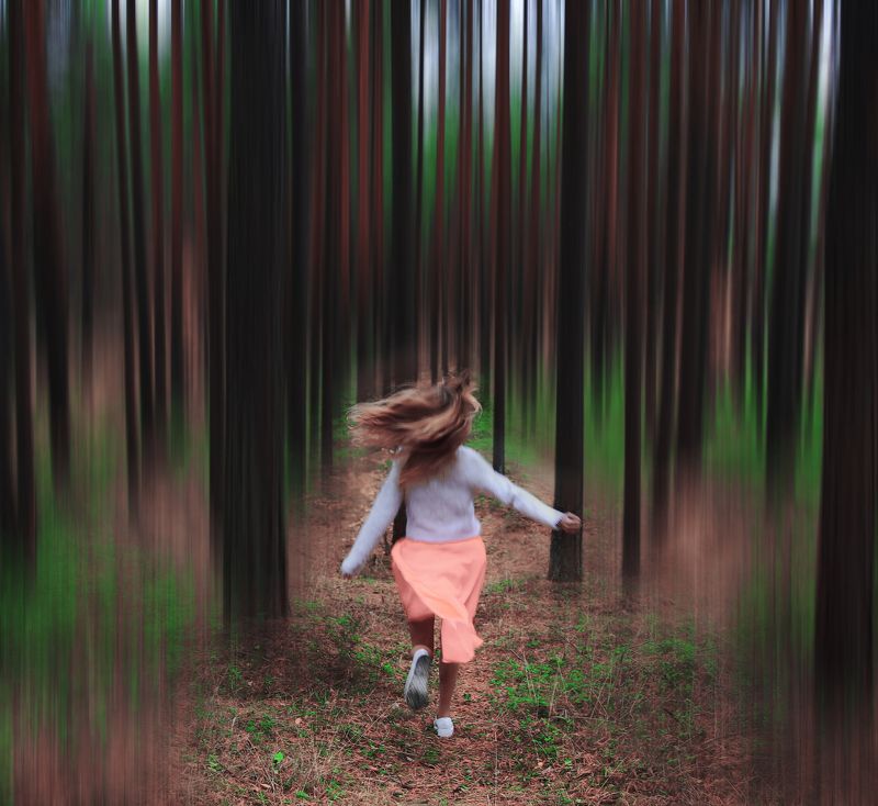 весна, фото манипуляции, лес, девушка Весна наступает фото превью