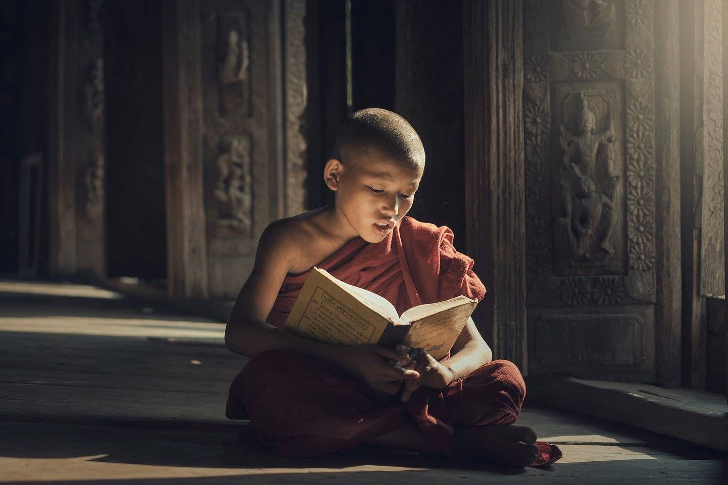 portrait,boy,reading,book,asia,student,myanmar,bagan,, SUTIPORN SOMNAM
