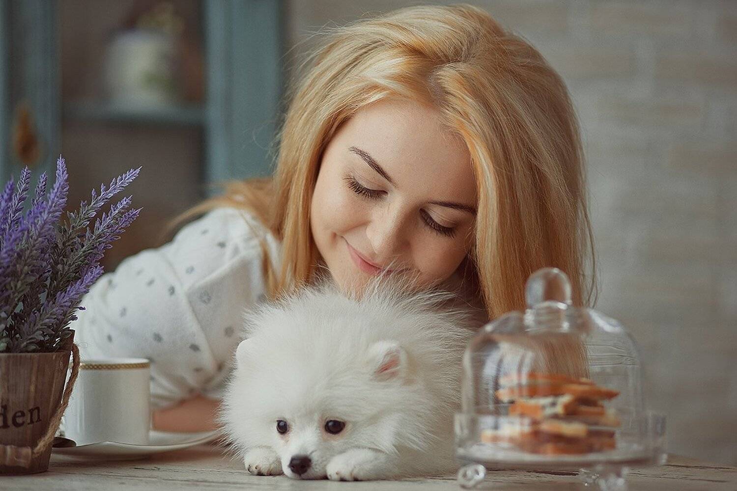 собака, утро, девушка, кофе, Шумкова Элина