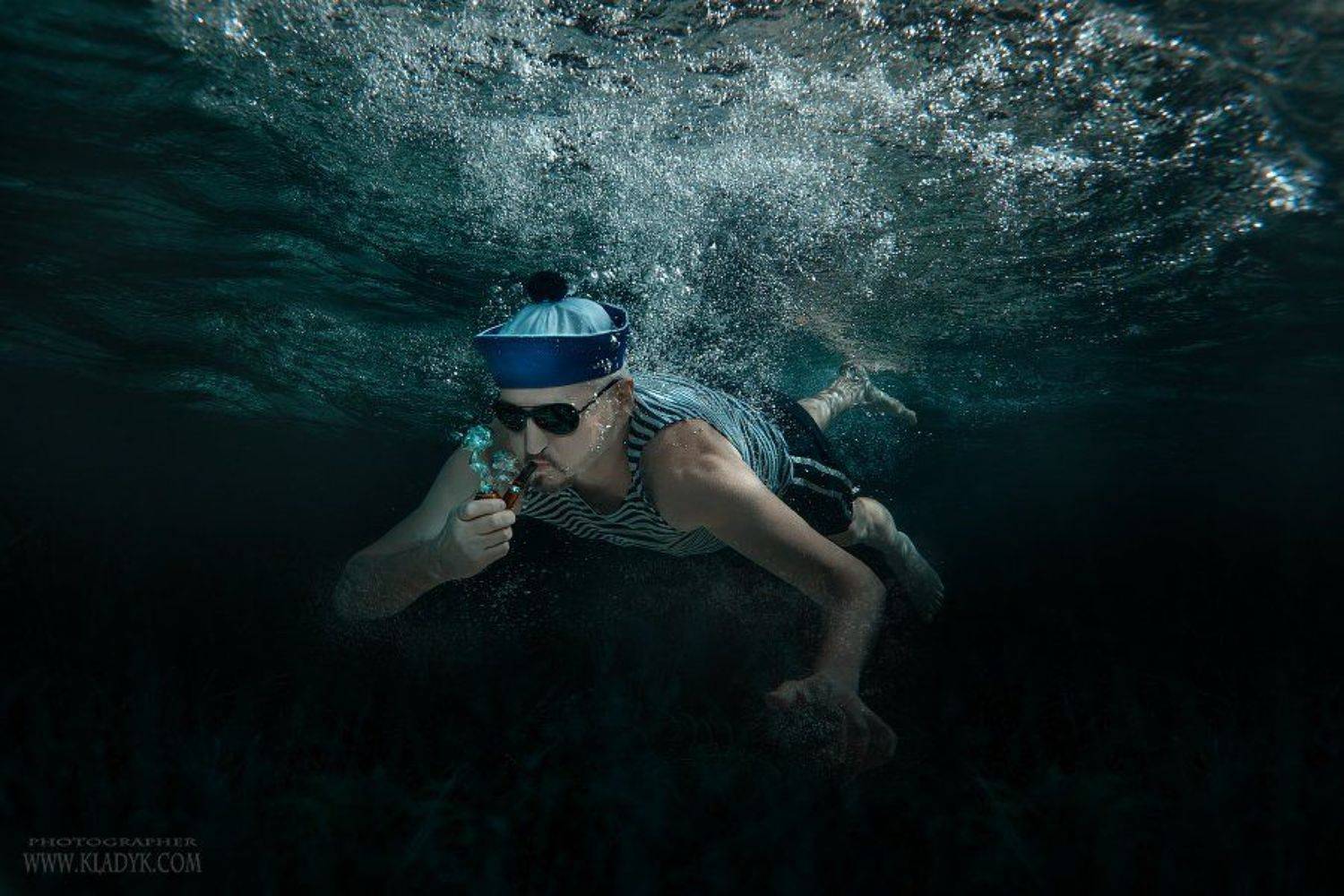 под водой, моряк, нырять,, Петр Кладык