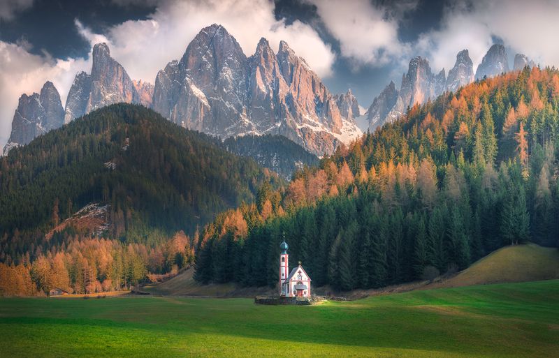 Italy, photography, trip, outdoors, landscape, daytime, South tyrol, dolomites The Church фото превью