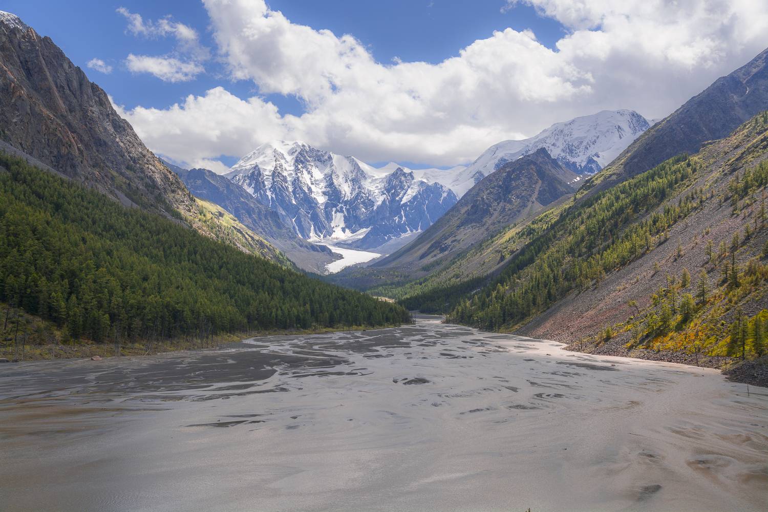 россия, горный алтай, горы, снежники, ледник, русло реки, Поляков Андрей