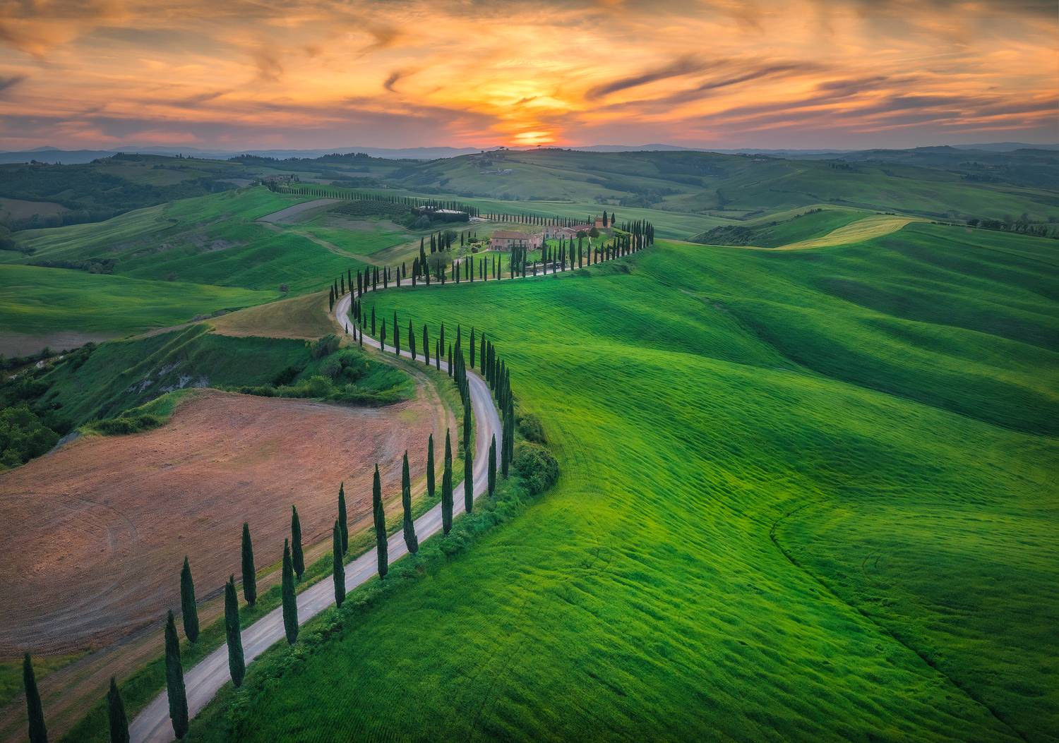 Italy, photography, trip, outdoors, landscape, fog, sunset, tuscany, Lukas Trixl